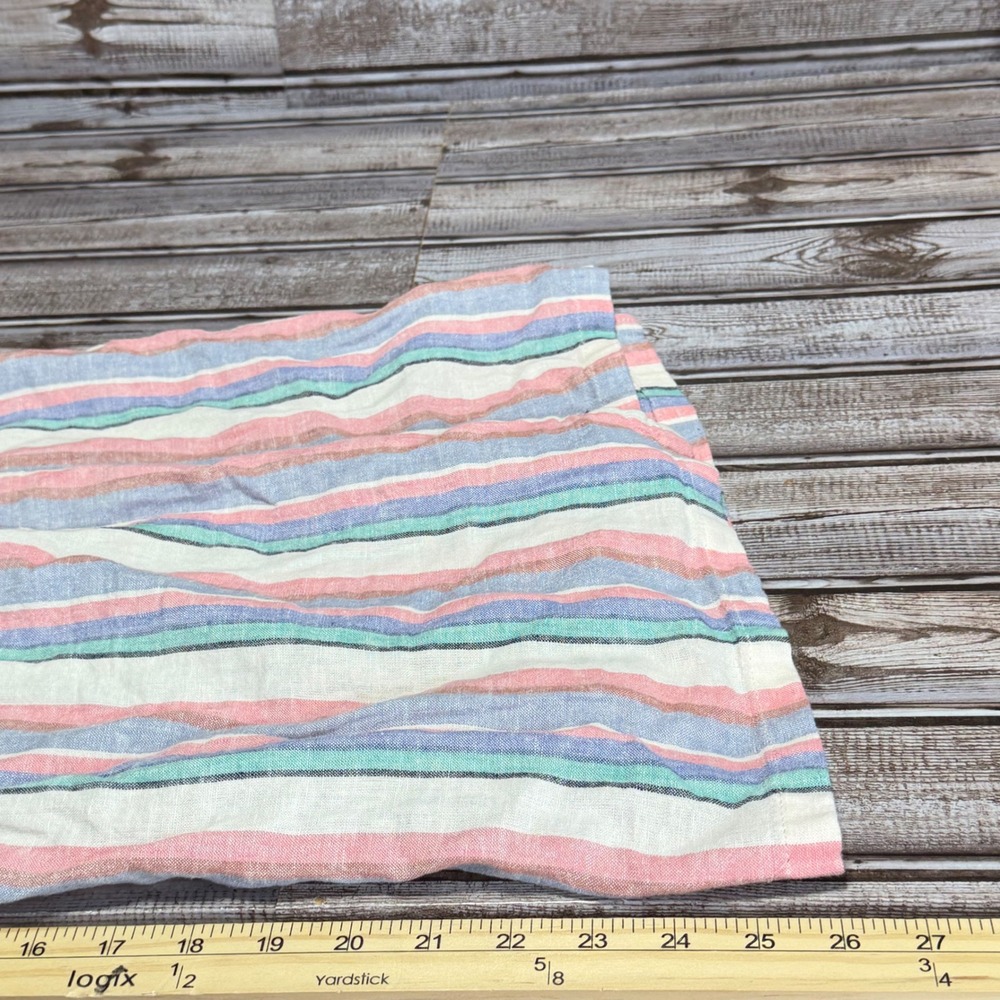 ORVIS Womens Striped Linen Blend‎ Short Sleeve Button Down Shirt Medium - Picture 7 of 7